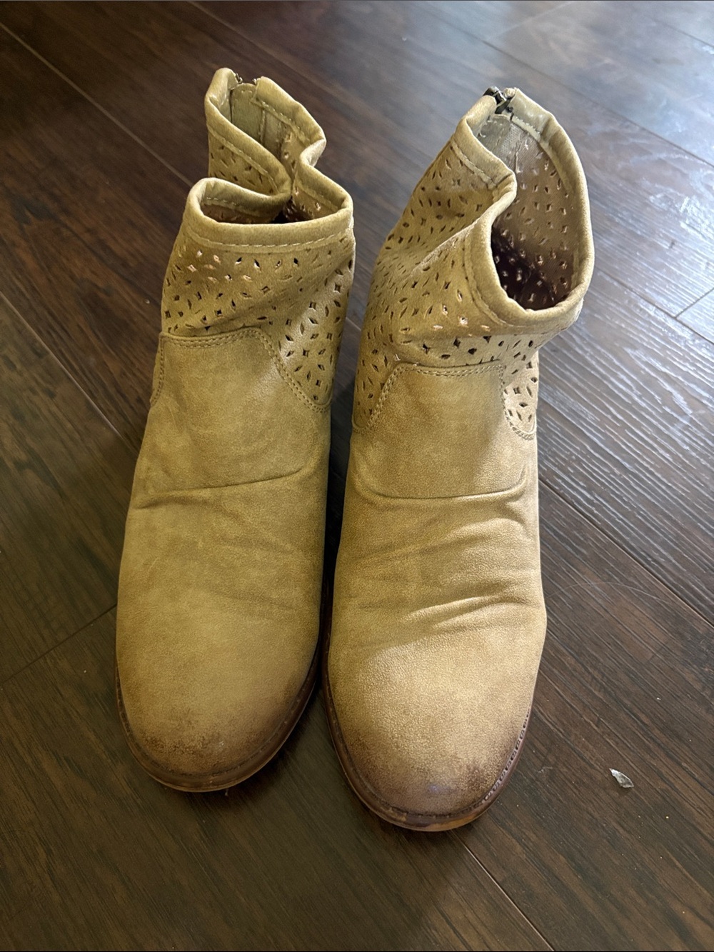 Women's Roxy Suede Ankle Booties in Tan